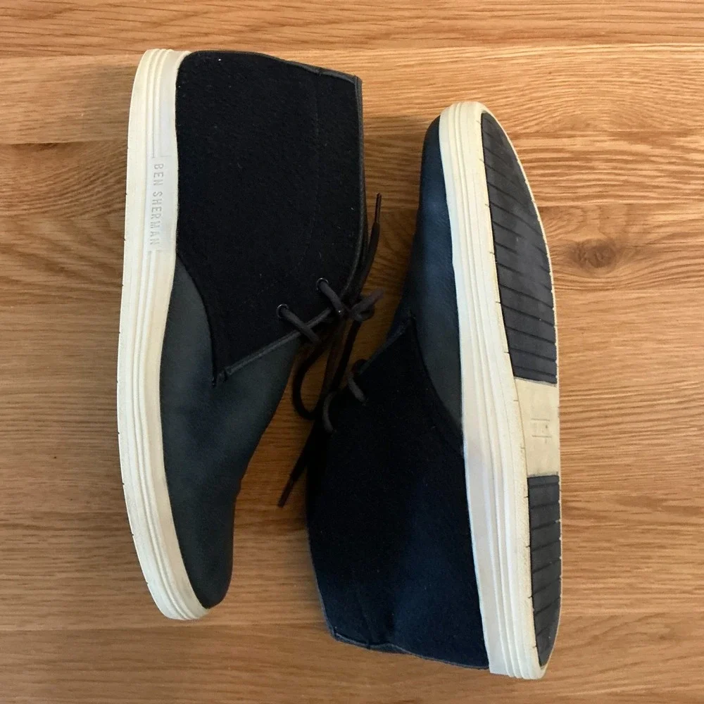 Ben Sherman‎ Men's Chukka Sneakers Size 11 Blue Fabric Suede White Sole